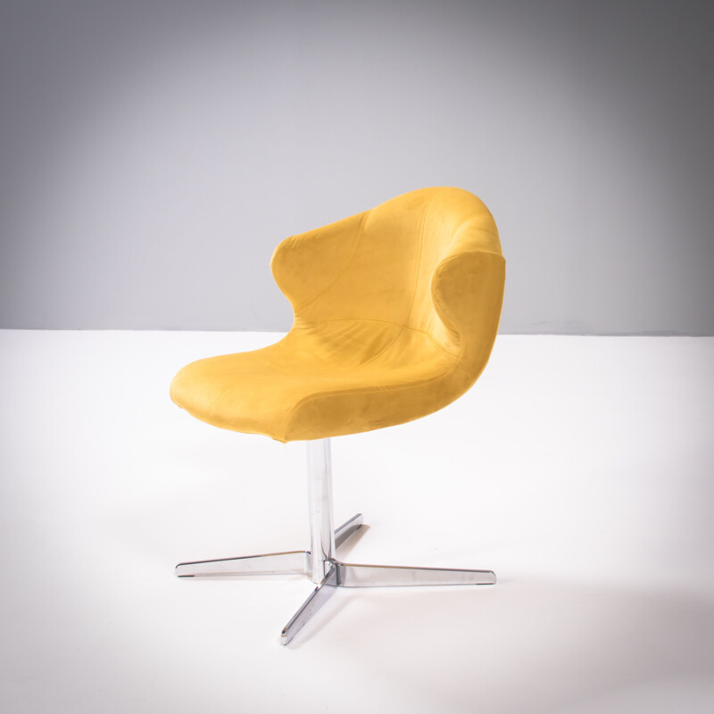 Cadeirão giratório Vintage Alster em veludo amarelo por Emmanuel Dietrich para Ligne Roset, 2011