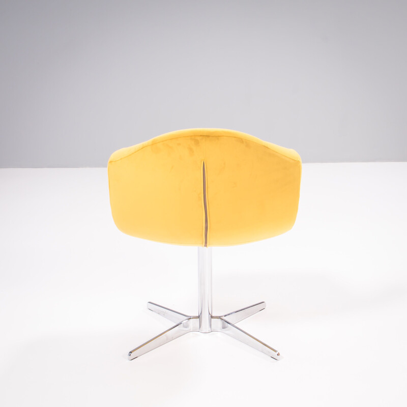 Vintage Alster yellow velvet swivel armchair by Emmanuel Dietrich for Ligne Roset, 2011