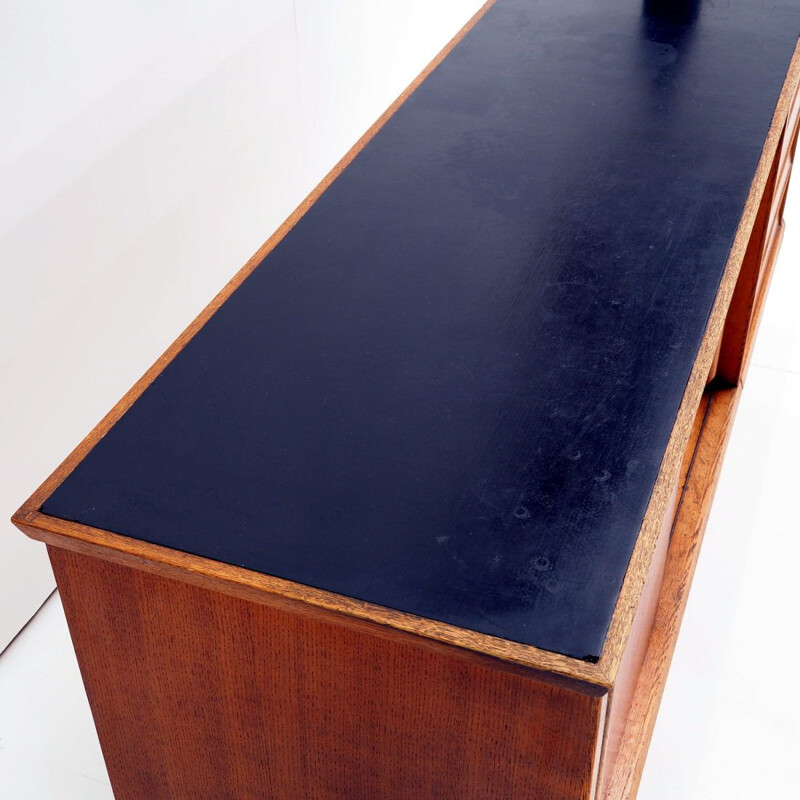 Vintage French sideboard in oakwood and formica, 1950s