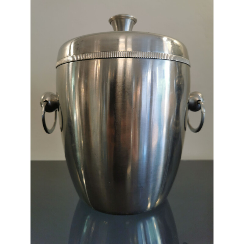 Vintage stainless steel ice bucket, 1970