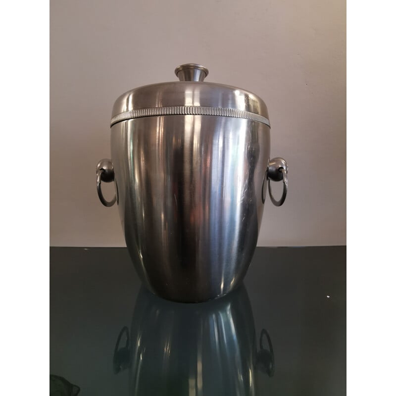 Vintage stainless steel ice bucket, 1970