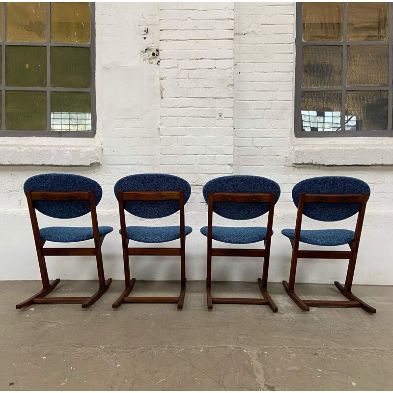 Set of 4 vintage rocking chairs by Karel Vyčítal for Dřevotvar Jablonné nad Orlicí, 1970s