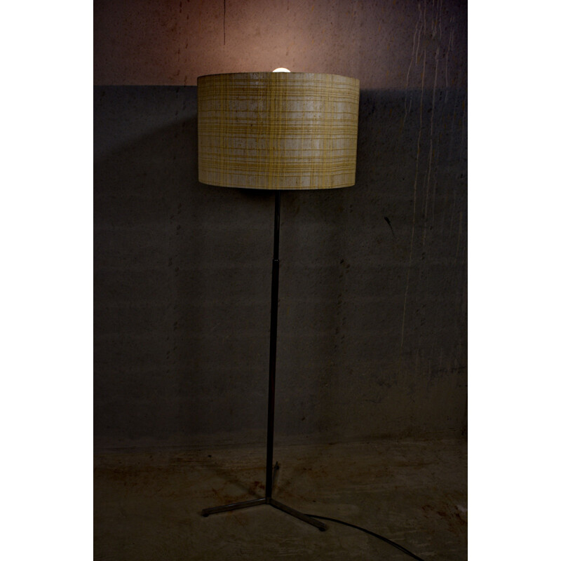 Vintage tripod floor lamp in teak and chrome, Germany 1960s