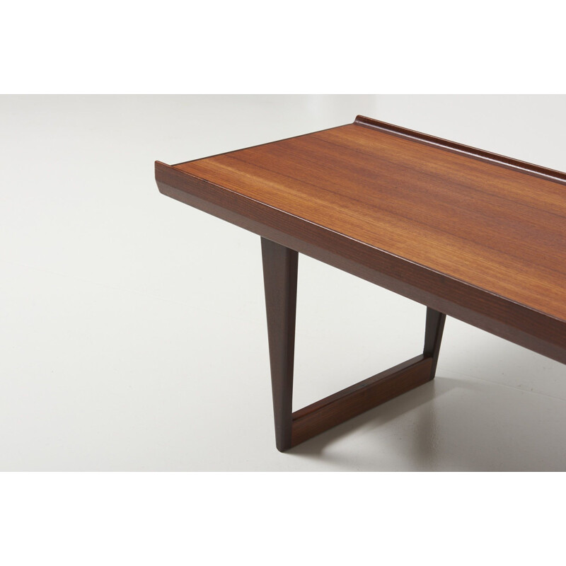 Vintage coffee table with raised edges by Peter Løvig Nielsen, Denmark 1960s