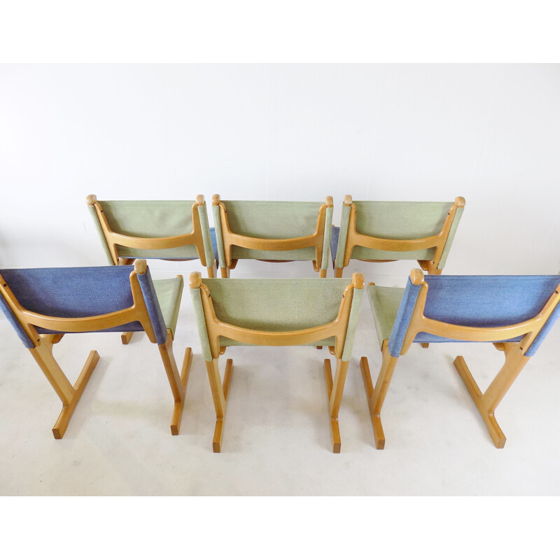 Ensemble de 6 chaises vintage par Ditte & Adrian Heath pour France & Son, 1970