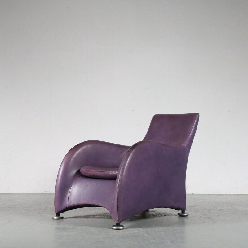 Vintage lounge chair with ottoman by Gerard van den Berg for Montis, Netherlands 1990s