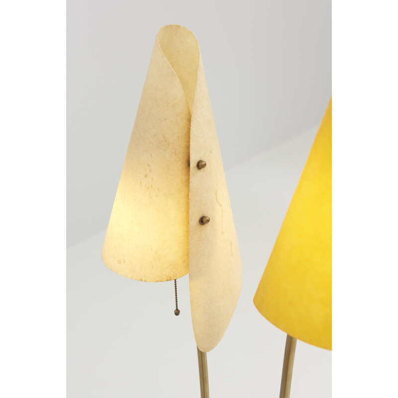 Mid century floor lamp with 2 lampshades, 1950s