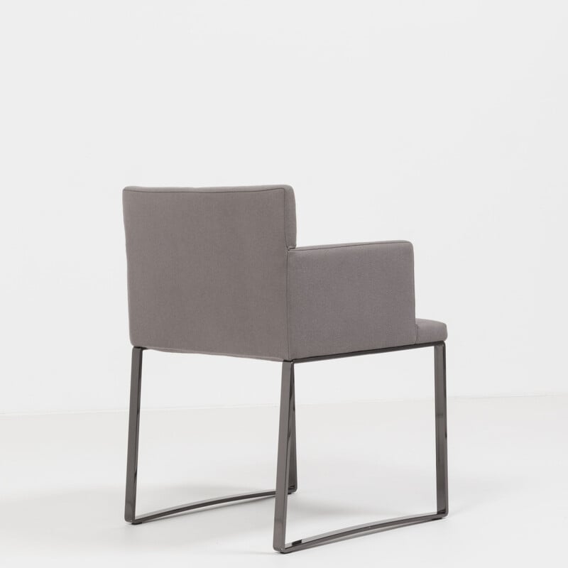 Pair of vintage modern grey wool armchairs by Rodolfo Dordoni for Minotti