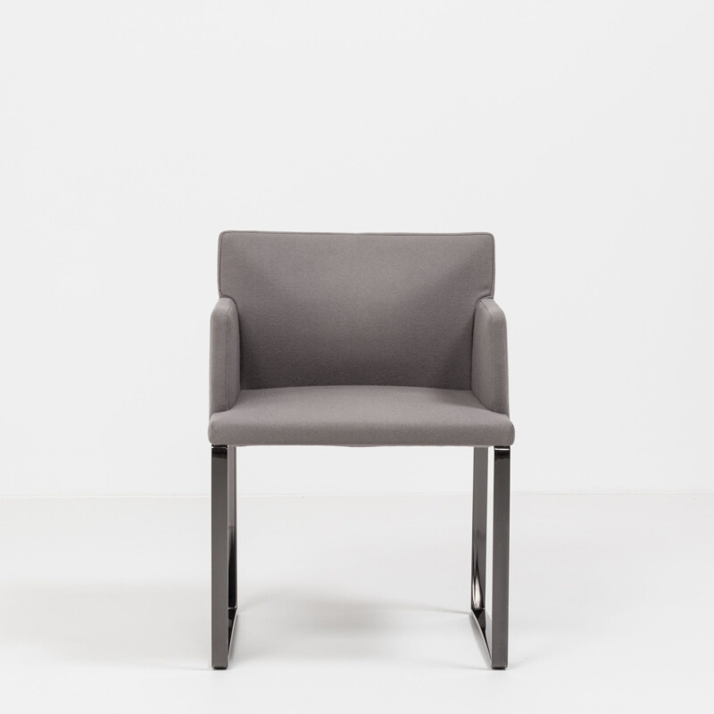 Pair of vintage modern grey wool armchairs by Rodolfo Dordoni for Minotti