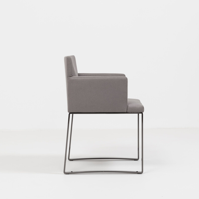 Pair of vintage modern grey wool armchairs by Rodolfo Dordoni for Minotti