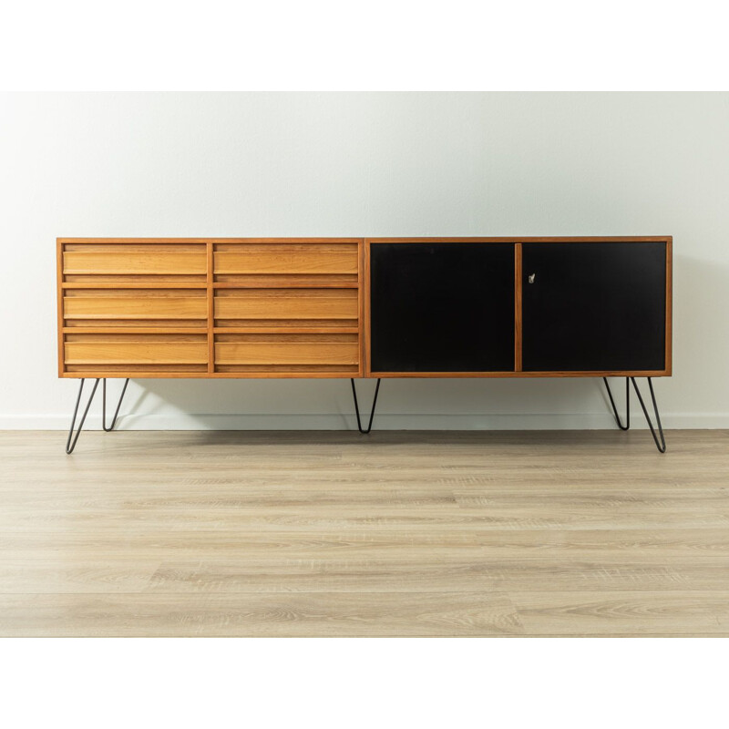 Mid century teak and black formica sideboard, Denmark 1960s