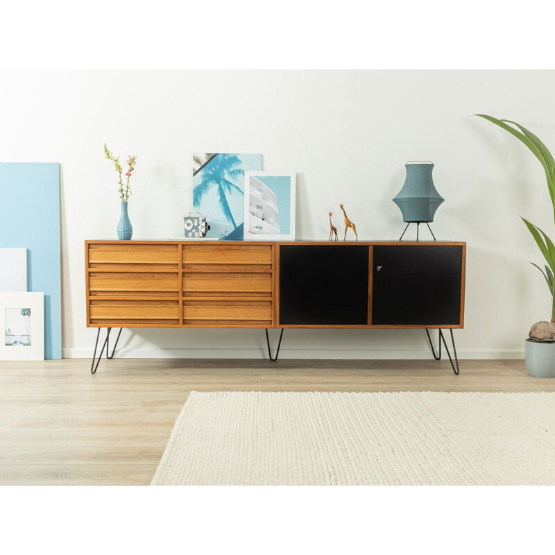 Mid century teak and black formica sideboard, Denmark 1960s