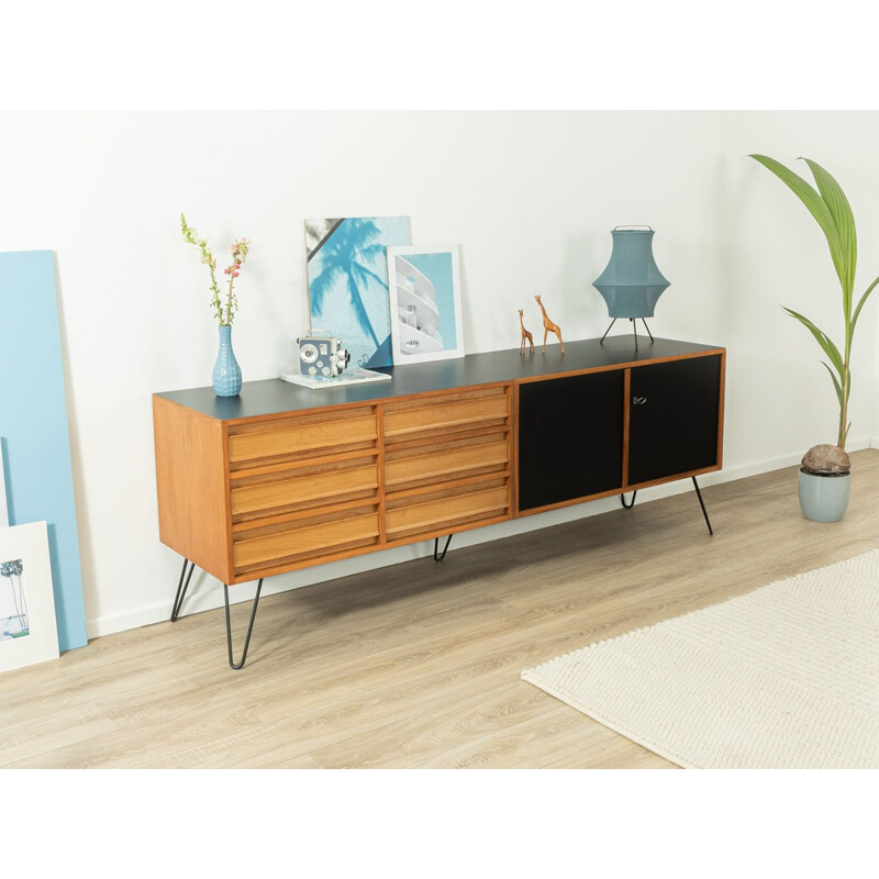 Mid century teak and black formica sideboard, Denmark 1960s