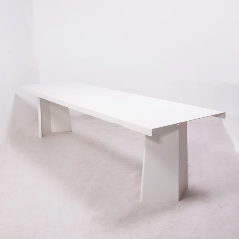 Modern industrial white pallas dining table by Konstantin Grcic for ClassiCon