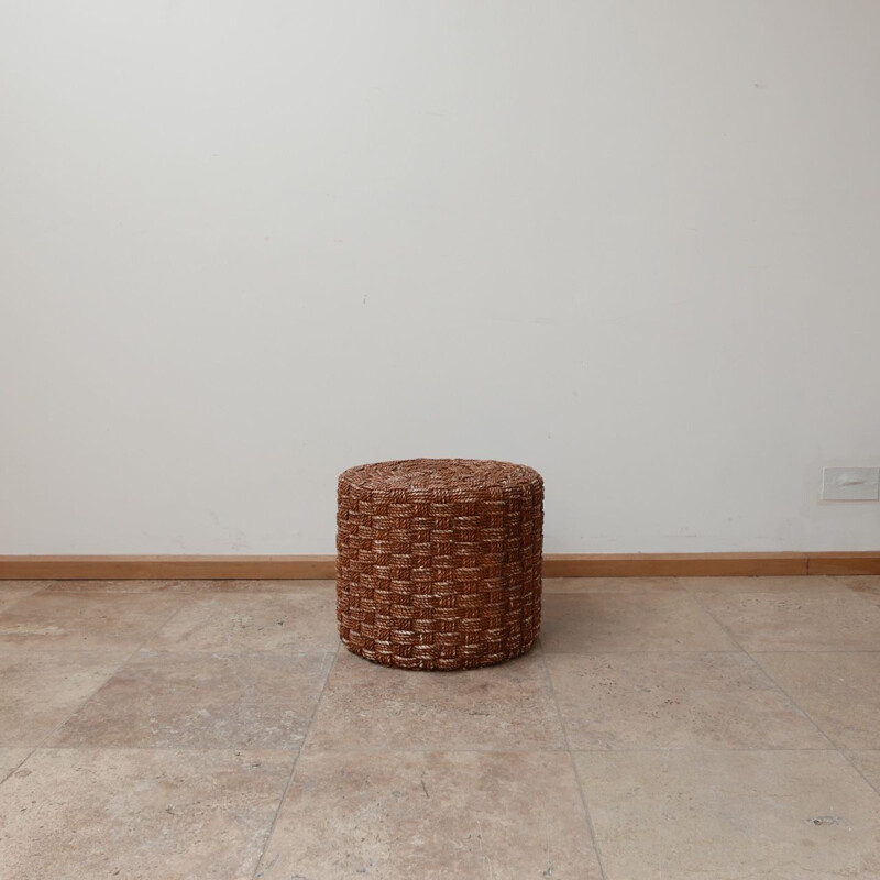 Set of 6 mid-century rope poufs, France 1960s