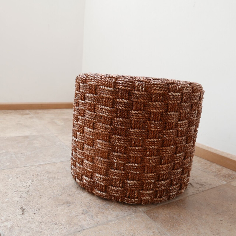 Set of 6 mid-century rope poufs, France 1960s