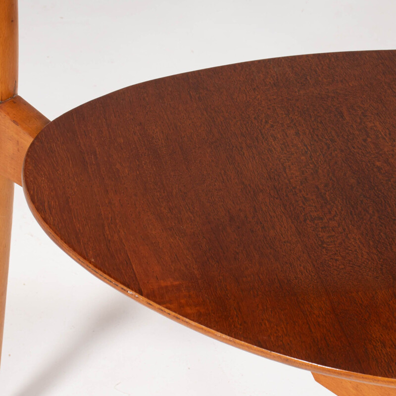 FH4103 Silla de corazón de haya y teca vintage de Hans Wegner para Fritz Hansen, 1950