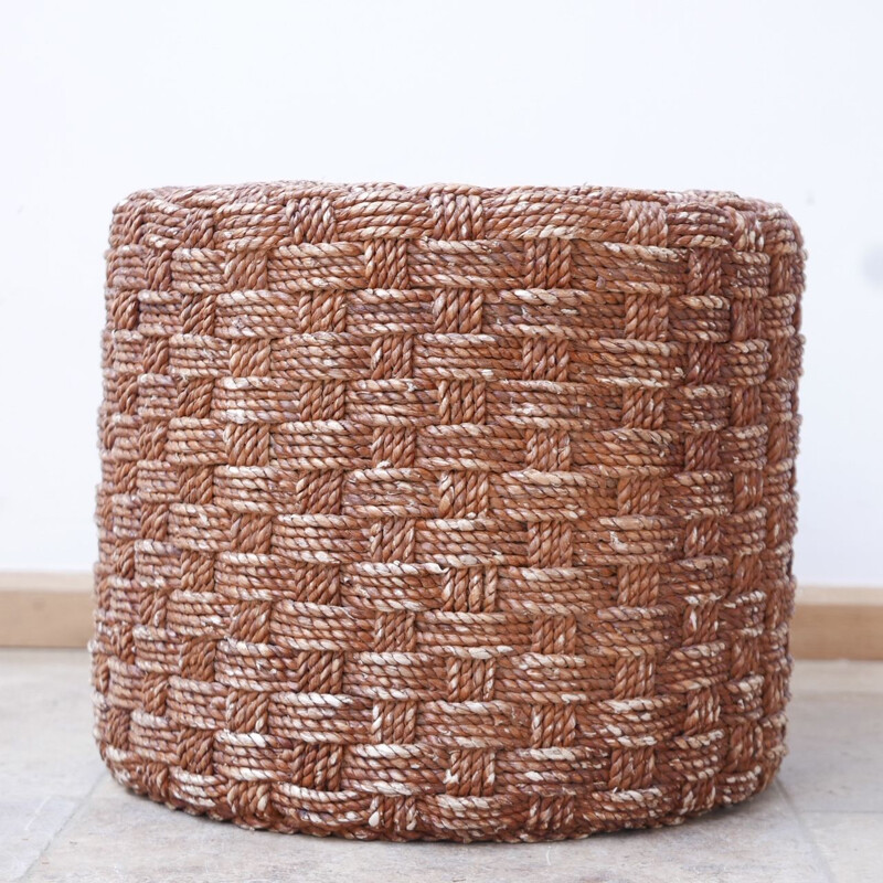 Set di 6 pouf vintage in corda Francia 1960