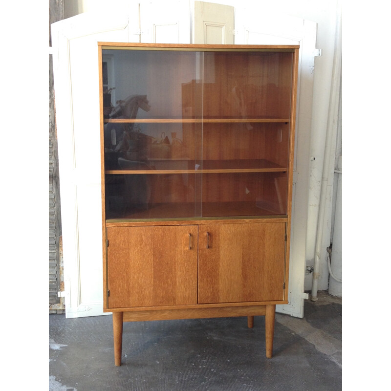 Vintage bookcase in light oak - 1960s