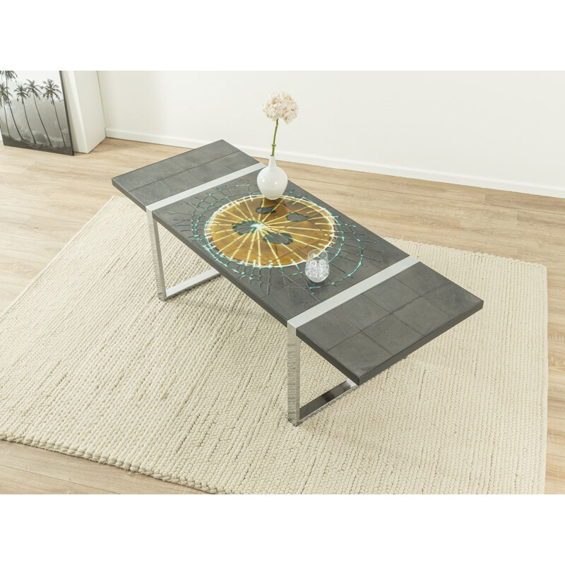 Vintage dark grey coffee table by Juliette Belarti, Belgium 1960