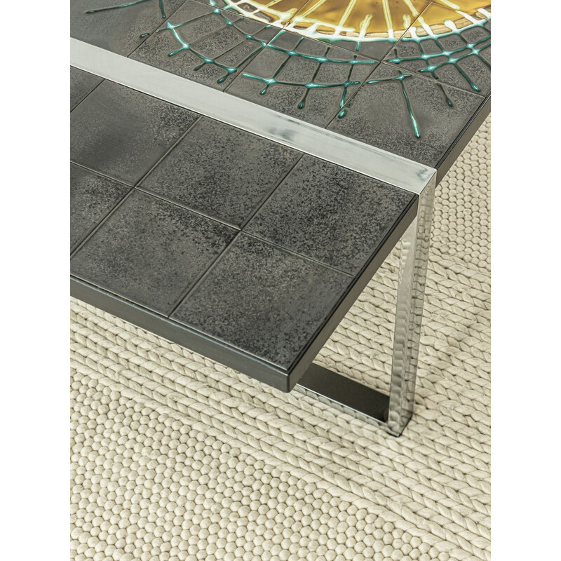 Vintage dark grey coffee table by Juliette Belarti, Belgium 1960