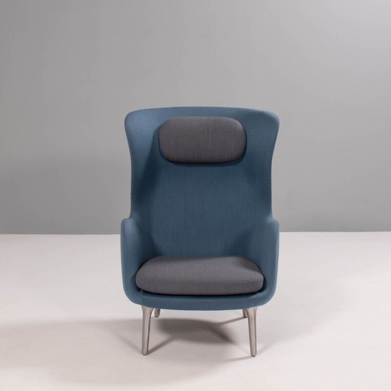 Cadeirão Vintage RO azul e cinzento por Jaime Hayon para Fritz Hansen