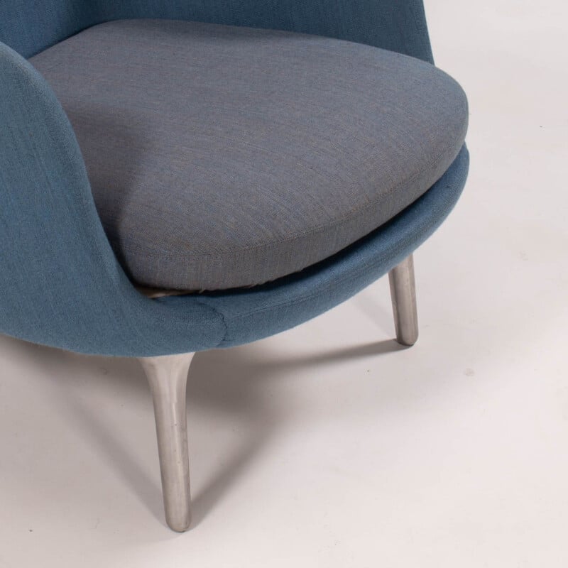 Fauteuil vintage RO bleu et gris par Jaime Hayon pour Fritz Hansen