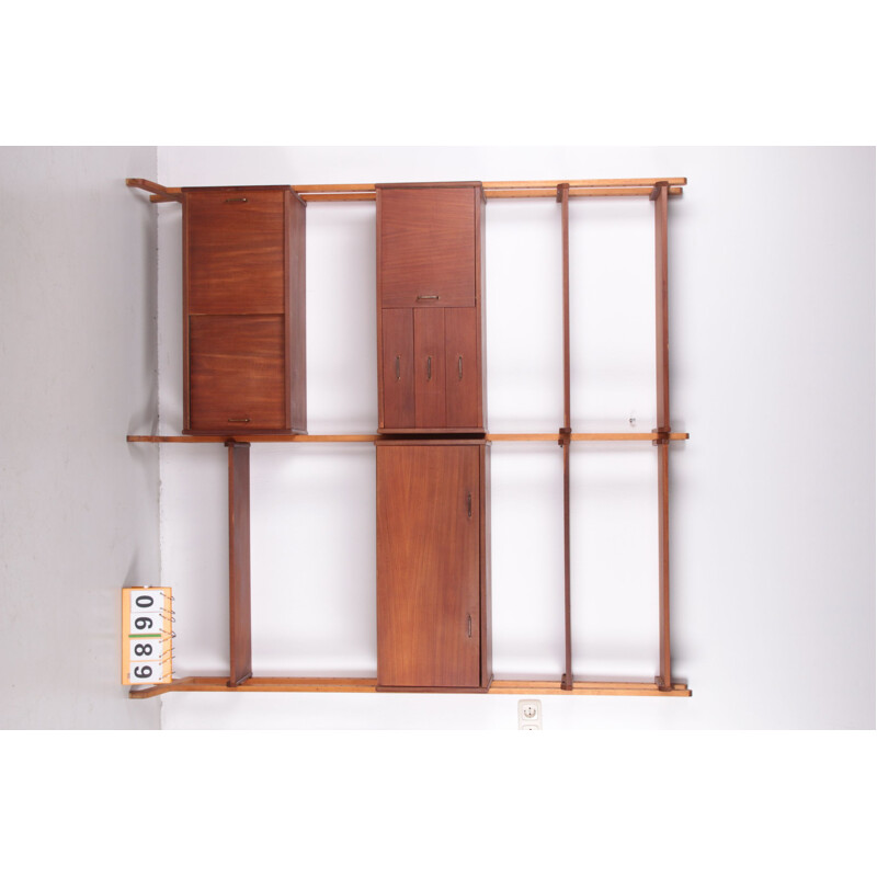 Vintage teak wall unit by Simpla Lux, Netherlands 1960