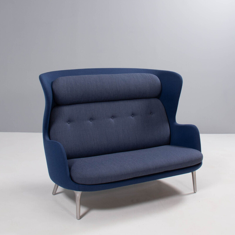 RO vintage sofá azul e cinzento de Jaime Hayon para Fritz Hansen, Dinamarca