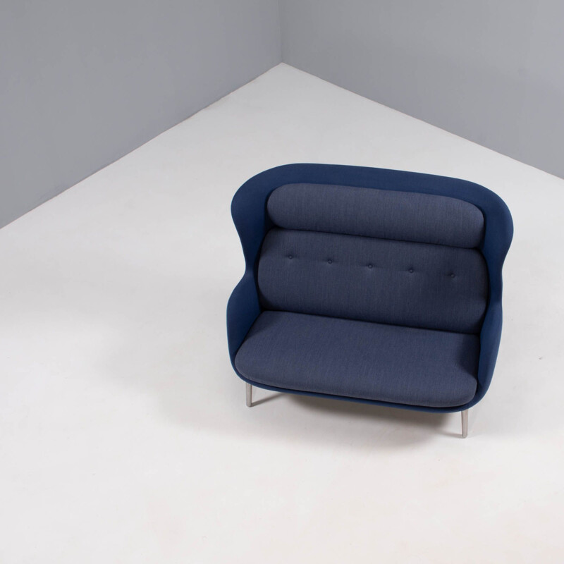RO vintage sofá azul e cinzento de Jaime Hayon para Fritz Hansen, Dinamarca