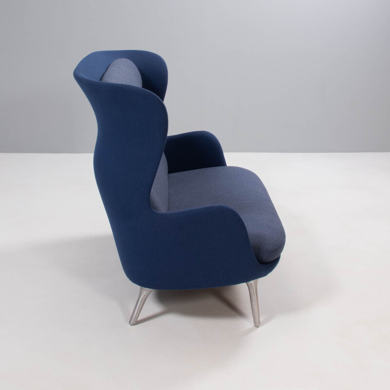 RO vintage sofá azul e cinzento de Jaime Hayon para Fritz Hansen, Dinamarca