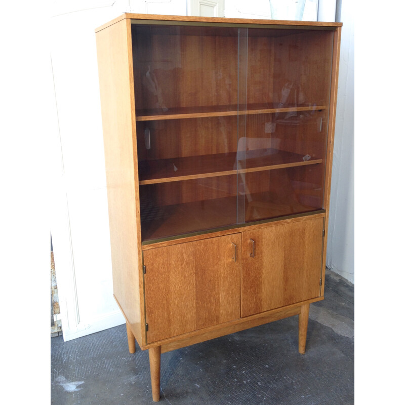 Vintage bookcase in light oak - 1960s