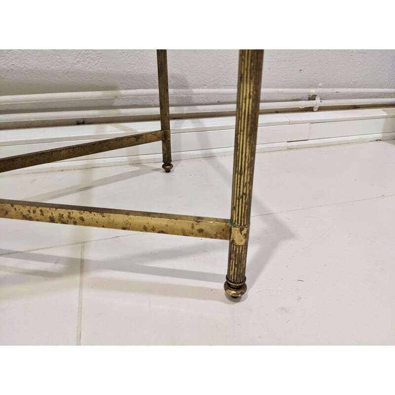 Vintage brass and glass coffee table by Maison Jansen, 1970