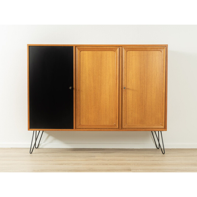 Vintage teak and black formica cabinet, Denmark 1960