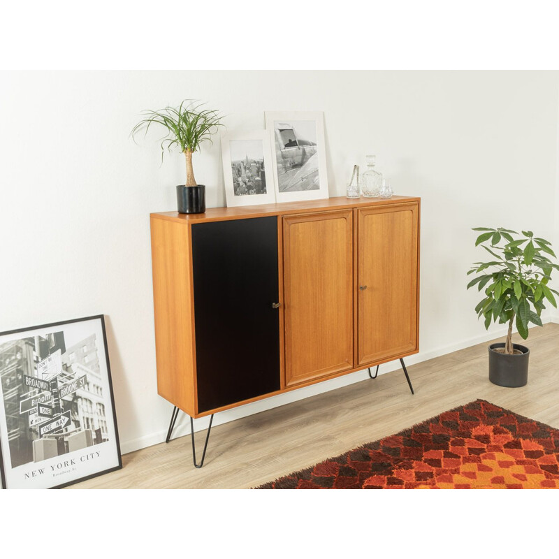 Vintage teak and black formica cabinet, Denmark 1960