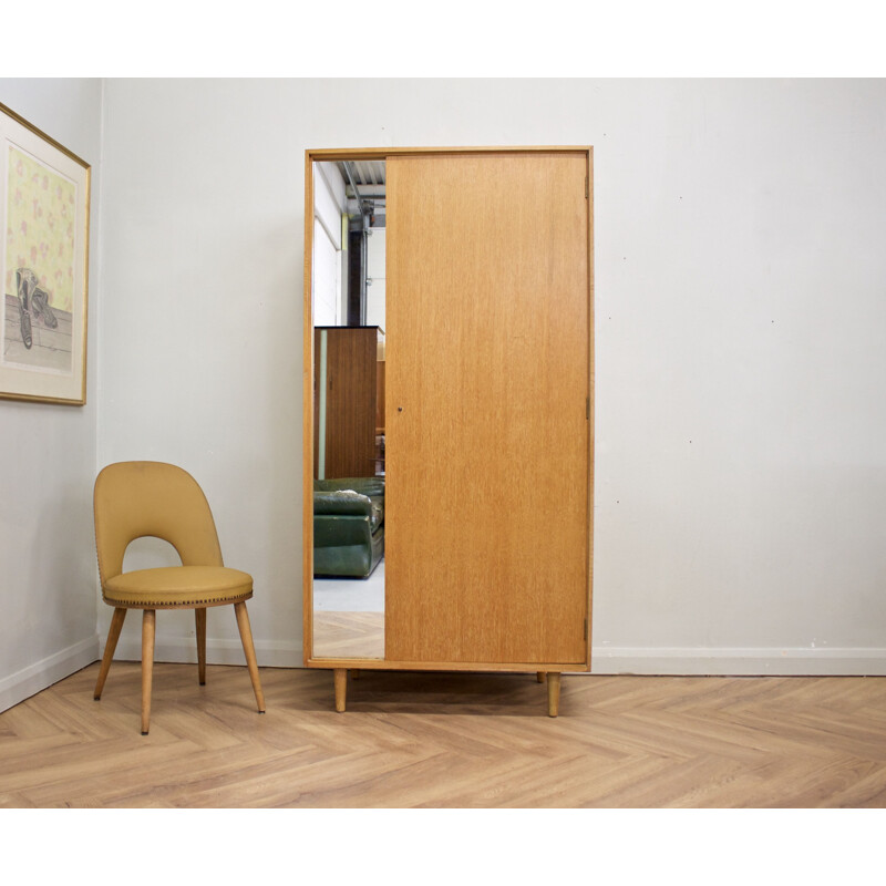 Vintage oak cabinet with mirror by John & Sylvia Reid for Stag, 1950