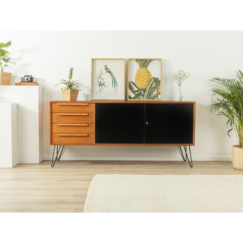 Vintage teak and black formica sideboard by WK Möbel, Germany 1960