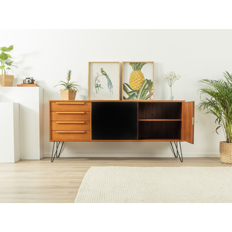 Vintage teak and black formica sideboard by WK Möbel, Germany 1960