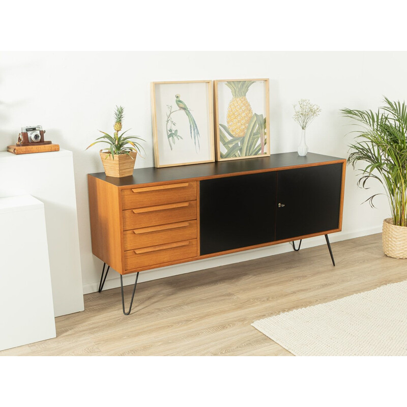 Vintage teak and black formica sideboard by WK Möbel, Germany 1960