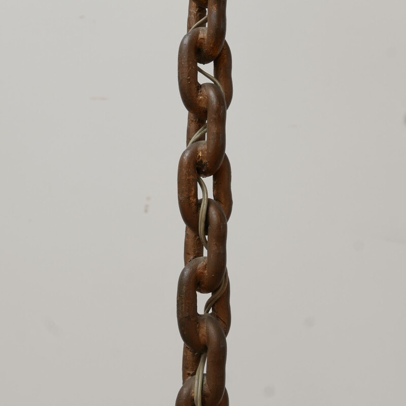 Vintage floor lamp with iron links, Brutalist, France 1970