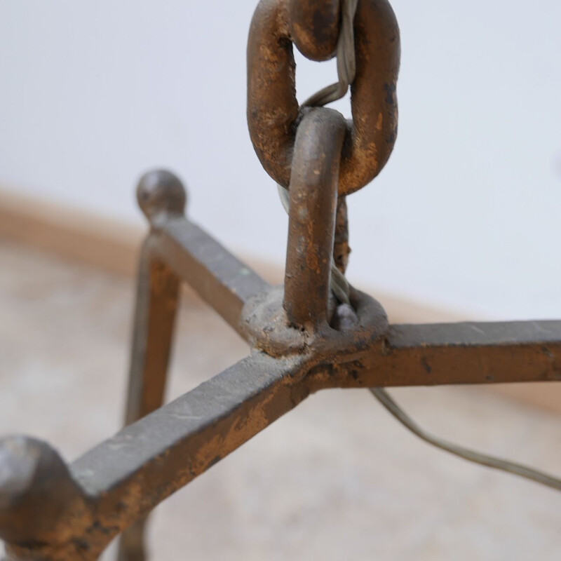 Vintage floor lamp with iron links, Brutalist, France 1970