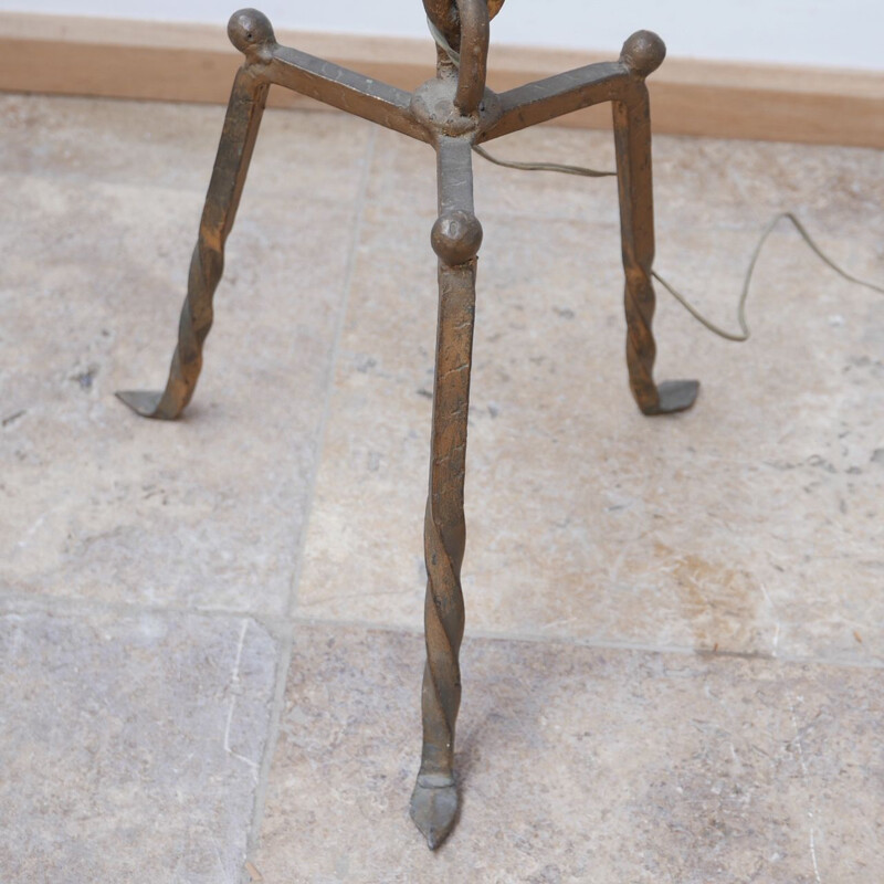 Vintage floor lamp with iron links, Brutalist, France 1970