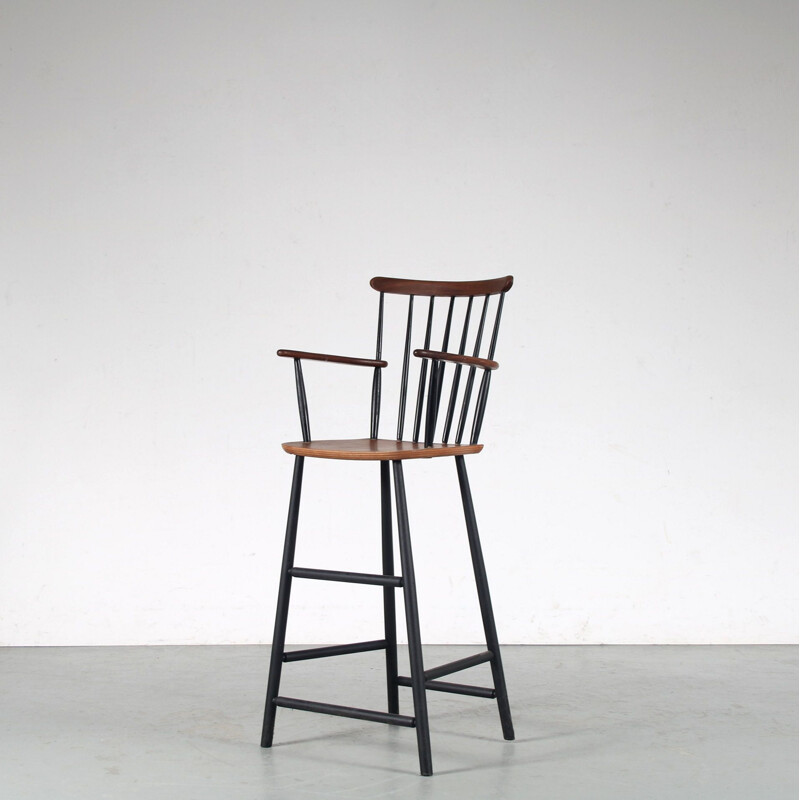 Tabouret de bar vintage avec accoudoirs, 1960