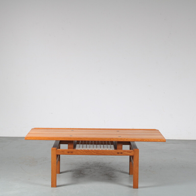 Vintage oak coffee table by De Coene, Belgium 1960