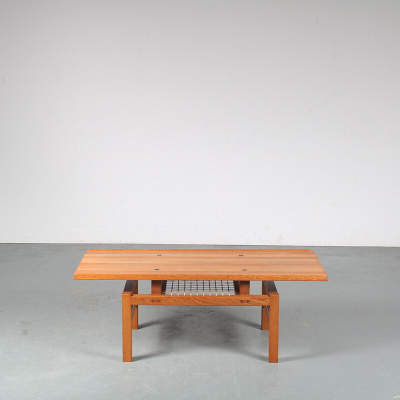 Vintage oak coffee table by De Coene, Belgium 1960