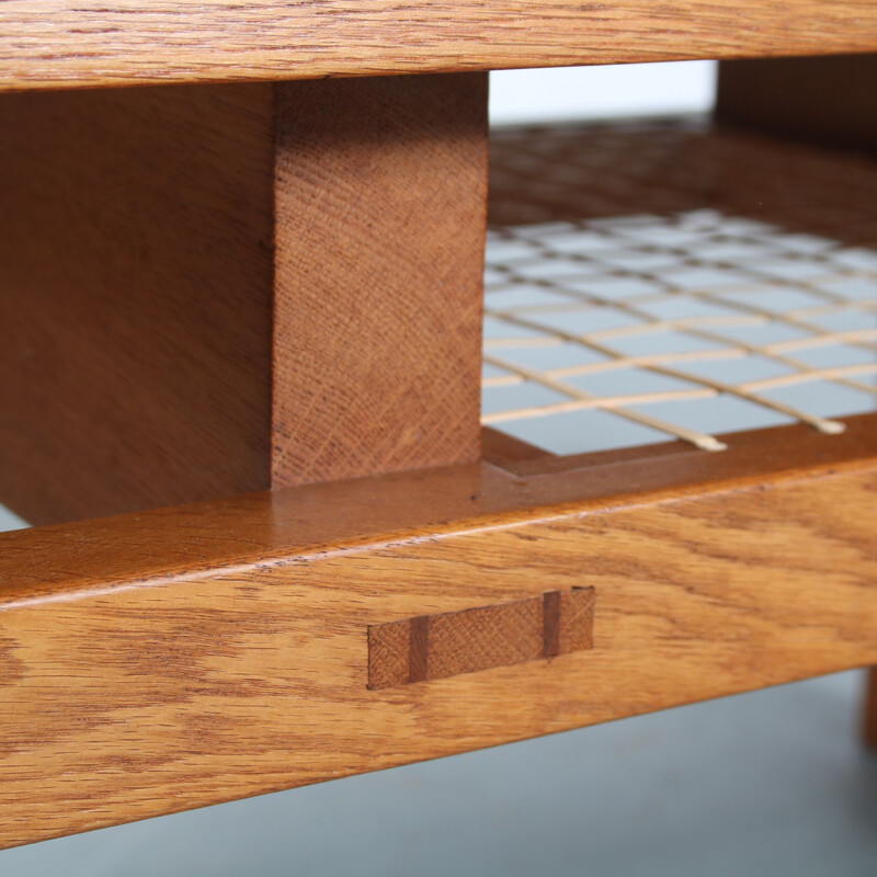 Table basse vintage en chêne par De Coene, Belgique 1960