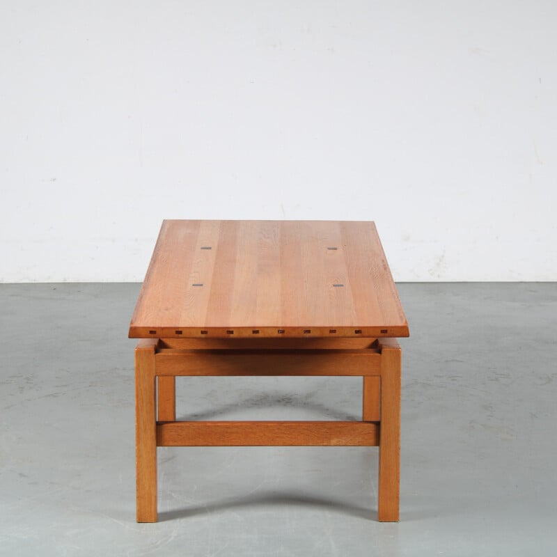 Vintage oak coffee table by De Coene, Belgium 1960