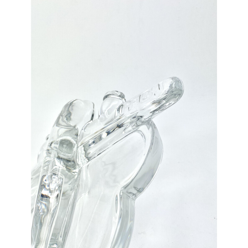 Sculpture vintage d'avion en cristal "Vol De Nuit" par Xavier Froissart pour Daum France