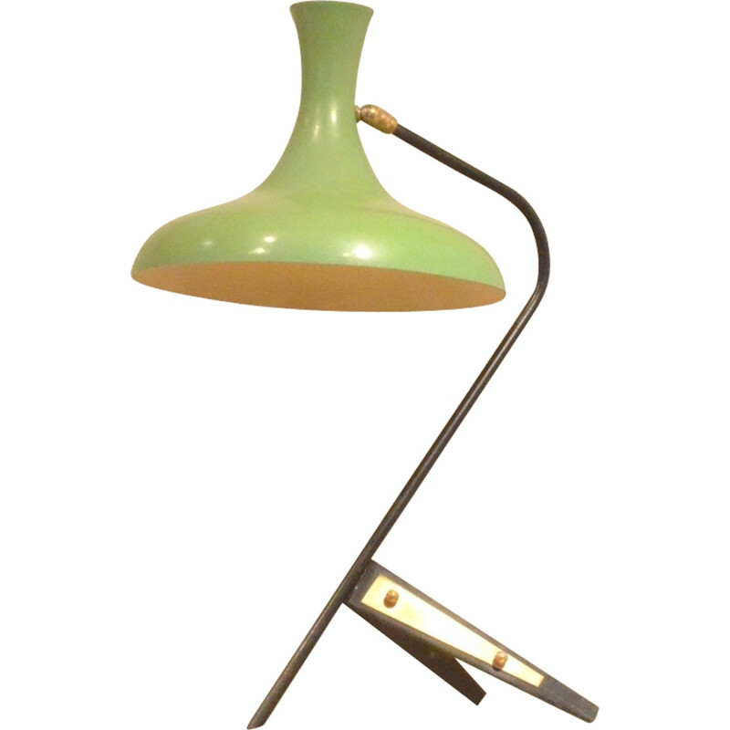 Lampe de bureau XL en métal vert - 1950