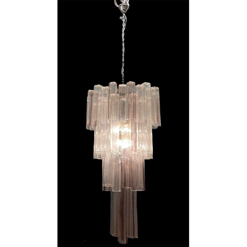 Murano glass tube vintage chandelier by Paolo Venini for VeArt